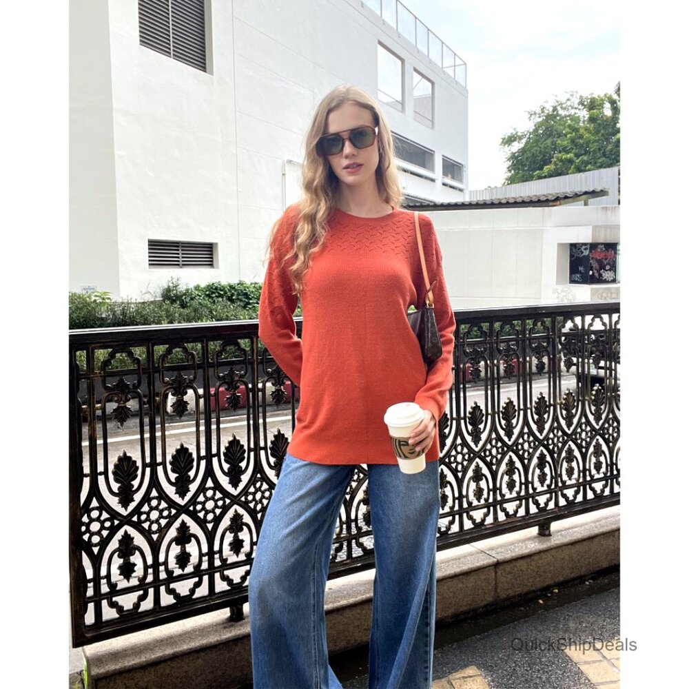 Oversized Pullover Sweater With Patchwork Knit De… - image 7